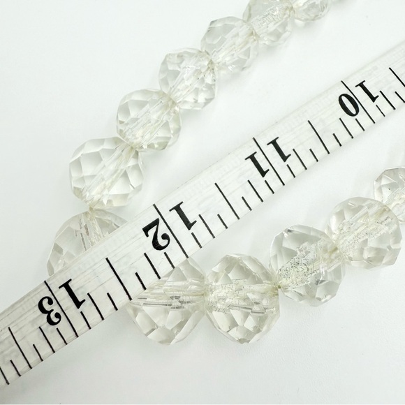 Vintage Large Clear Crystal Beaded Necklace - Picture 8 of 8